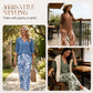 💥 HALBPREIS DEAL 👗 Damen Zweiteiler – elegante V-Neck Bluse + weite Print-Hose 🔥 Perfekt für Sommer & Alltag ☀️