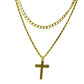 ✝️✨ 50% RABATT! Doppelschichtige Halskette mit Kreuzanhänger – Zeitlos elegant, mit doppelter Kette für einen modernen Look 💫