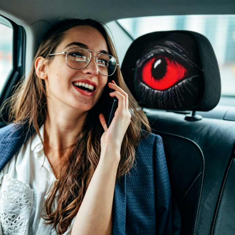 ⏳Zeitlich begrenztes Angebot: 50 % Rabatt⏰ Gruseliger roter Augen-Autokopfstützenbezug👁️‍🗨️🚗