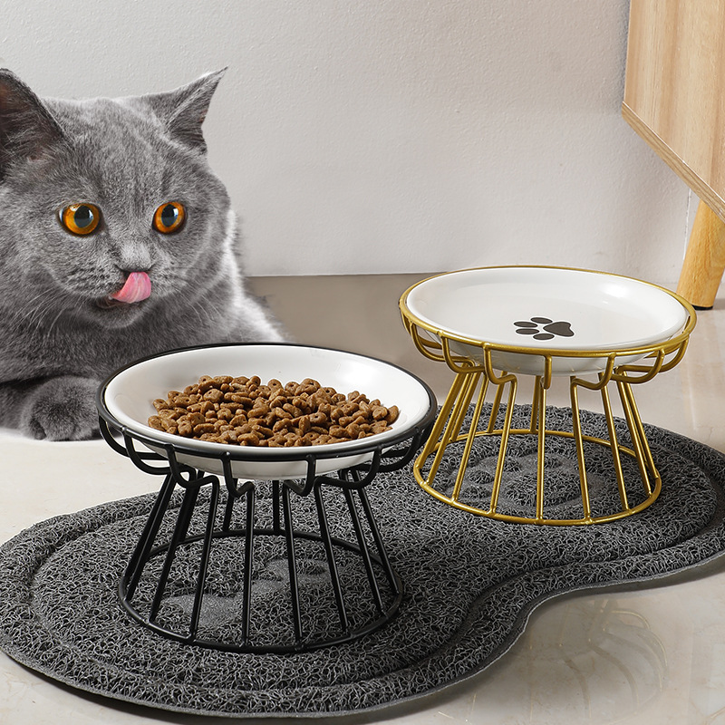 🐱 50% RABATT! 🥣 Erhöhter Keramik-Katzennapf mit Eisenständer – Schont Die Haltung, Rutschfest & Ideal Für Trocken- & Nassfutter 🐈