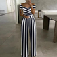 💐Eleganter Damen-Overall mit schulterfreiem Schnitt und weitem Bein