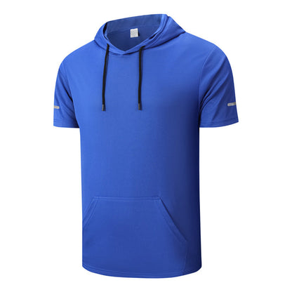Herren Freizeit-Hoodie mit Kurzarm – schnelltrocknend, leicht & atmungsaktiv – ideal für Sport, Alltag & Reisen👕🏃‍♂️
