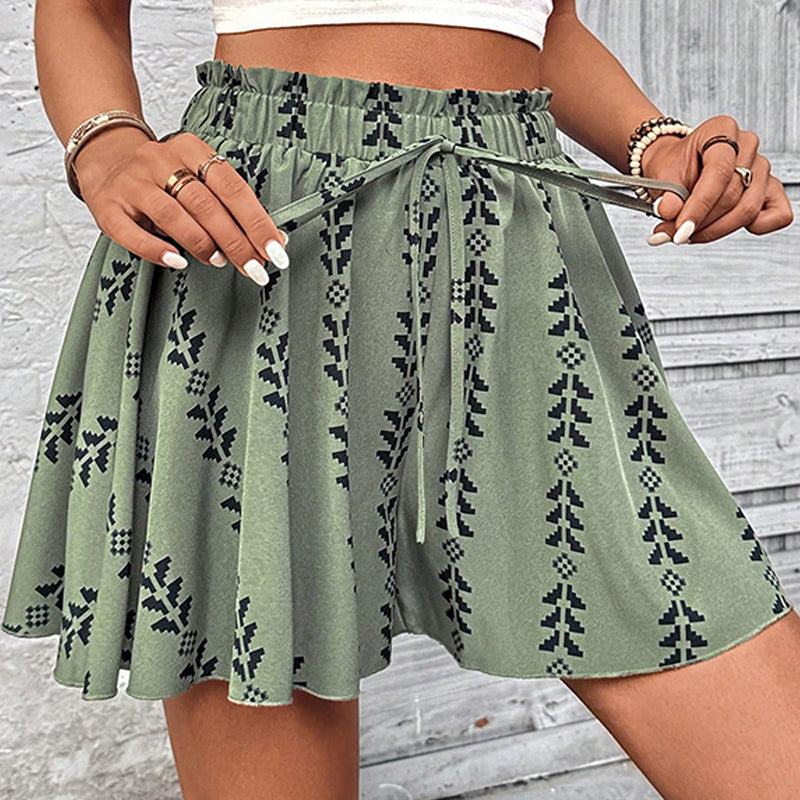 🔥Begrenzte Zeit 50% Rabatt 💥Damen-Shorts mit Bohème-Print und hohem Bund