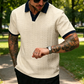 👕🌿 خصم 50%! توب رجالي كاجوال بنقشة بارزة – أكمام قصيرة، مريح ومسامي للاستخدام اليومي والصيف ✨