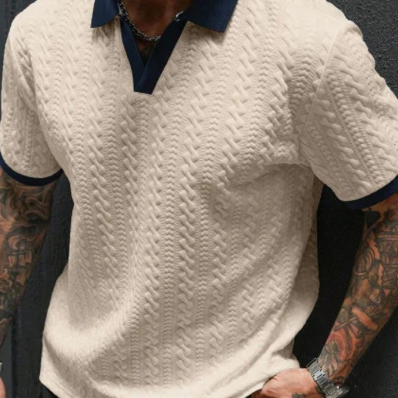 👕🌿 50% RABATT! Herren Freizeit-Oberteil mit Strukturmuster – Kurzarm, bequem & atmungsaktiv für Alltag & Sommer ✨