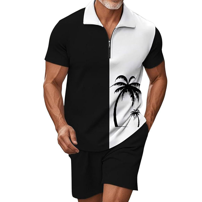 🔥 50% RABATT! Herren-Freizeit-Shirt & Shorts-Set mit Reißverschluss – Sportlich, bequem & perfekt für den Sommer 🏃‍♂️