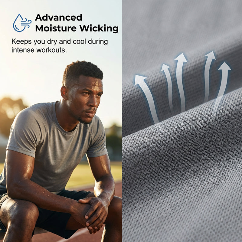 👕⚡ 50% RABATT! 4er-Set Schnelltrocknendes Funktions-T-Shirts für Herren – Weiß, Grau, Blau, Schwarz | Atmungsaktiv & ideal für Sport & Alltag 🏃‍♂️