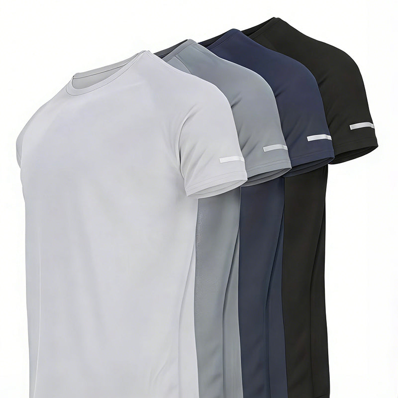 👕⚡ 50% RABATT! 4er-Set Schnelltrocknendes Funktions-T-Shirts für Herren – Weiß, Grau, Blau, Schwarz | Atmungsaktiv & ideal für Sport & Alltag 🏃‍♂️