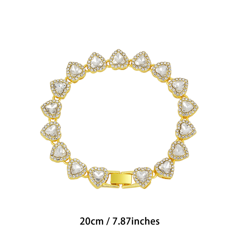 💍 Muttertagsangebot 💎 Glitzernde Herzanhänger-Halskette – mit Diamanten besetzt, in Gold/Silber, verstellbare Länge – perfektes Geschenk 💖