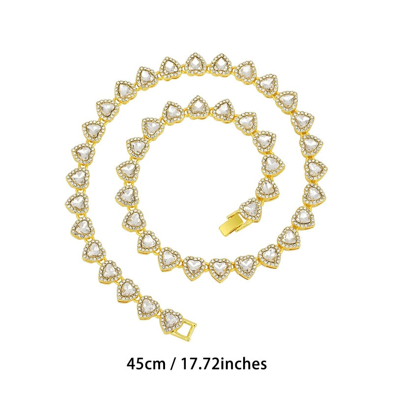 💍 Muttertagsangebot 💎 Glitzernde Herzanhänger-Halskette – mit Diamanten besetzt, in Gold/Silber, verstellbare Länge – perfektes Geschenk 💖