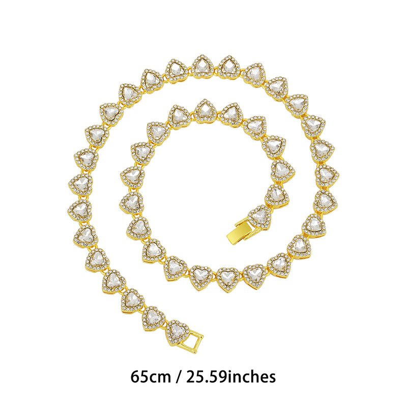 💍 Muttertagsangebot 💎 Glitzernde Herzanhänger-Halskette – mit Diamanten besetzt, in Gold/Silber, verstellbare Länge – perfektes Geschenk 💖