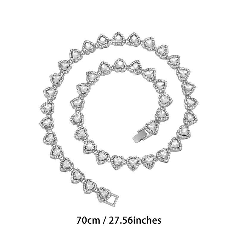 💍 Muttertagsangebot 💎 Glitzernde Herzanhänger-Halskette – mit Diamanten besetzt, in Gold/Silber, verstellbare Länge – perfektes Geschenk 💖