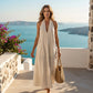 👗🌸 50% RABATT! Lässiges Midikleid mit Neckholder und V-Ausschnitt für Damen – Leicht, sommerlich & perfekt für besondere Anlässe ✨