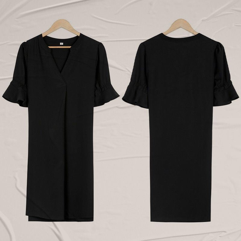 【🔥Bestseller 2026-Nur für kurze Zeit- 50 % Rabatt】✨Mode V-neck cotton and linen slim dress-😍Zeige deine perfekte Figur