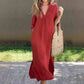 【🔥Bestseller 2026-Nur für kurze Zeit- 50 % Rabatt】✨Mode V-neck cotton and linen slim dress-😍Zeige deine perfekte Figur
