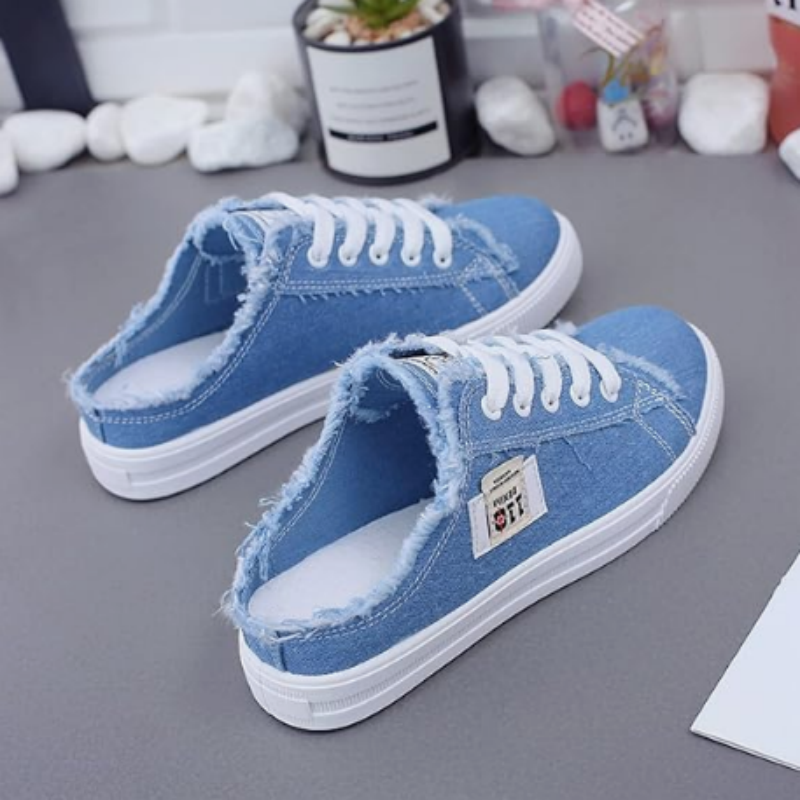 👟✨ 50% RABATT! Damen Denim Mule Sneakers – Leichter Schlupf, bequeme Sohle & perfekt für einen lässigen Sommerlook ☀️