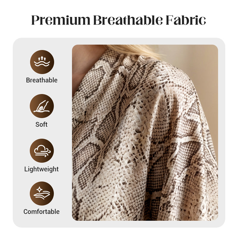 🌹 JETZT 50 % RABATT! 👗 Set aus Damen-Oberteil mit Schlangenprint und Hose mit weitem Bein – auffälliger Print, lockere Passform und lässiger Stil ✨