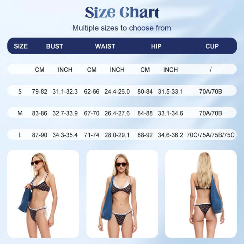 👙🌺 50% RABATT! Damen Bikini-Set mit Polka Dots und seitlicher Bindung – Verspielt, feminin & perfekt für den Strand ✨