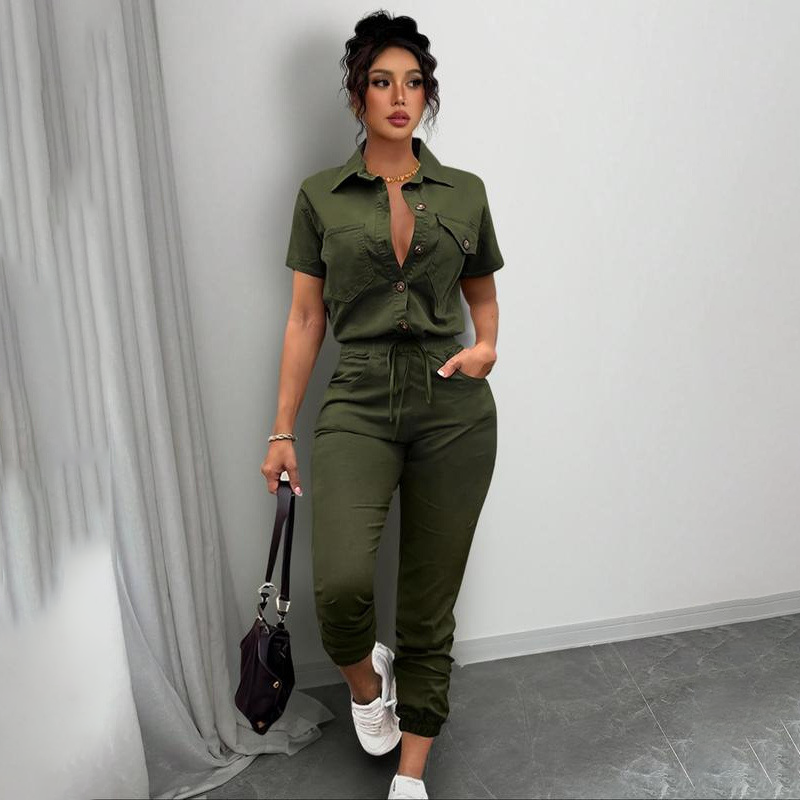 👕✨ 2026 HEISSER VERKAUF – 50% RABATT! Kurzärmeliger Jumpsuit für Damen mit Knopfleiste – Lässig, vielseitig & perfekt für Sommer & Alltag 🌞