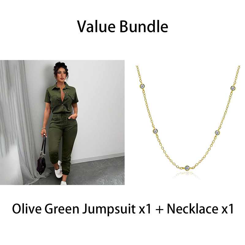 👕✨ 2026 HEISSER VERKAUF – 50% RABATT! Kurzärmeliger Jumpsuit für Damen mit Knopfleiste – Lässig, vielseitig & perfekt für Sommer & Alltag 🌞