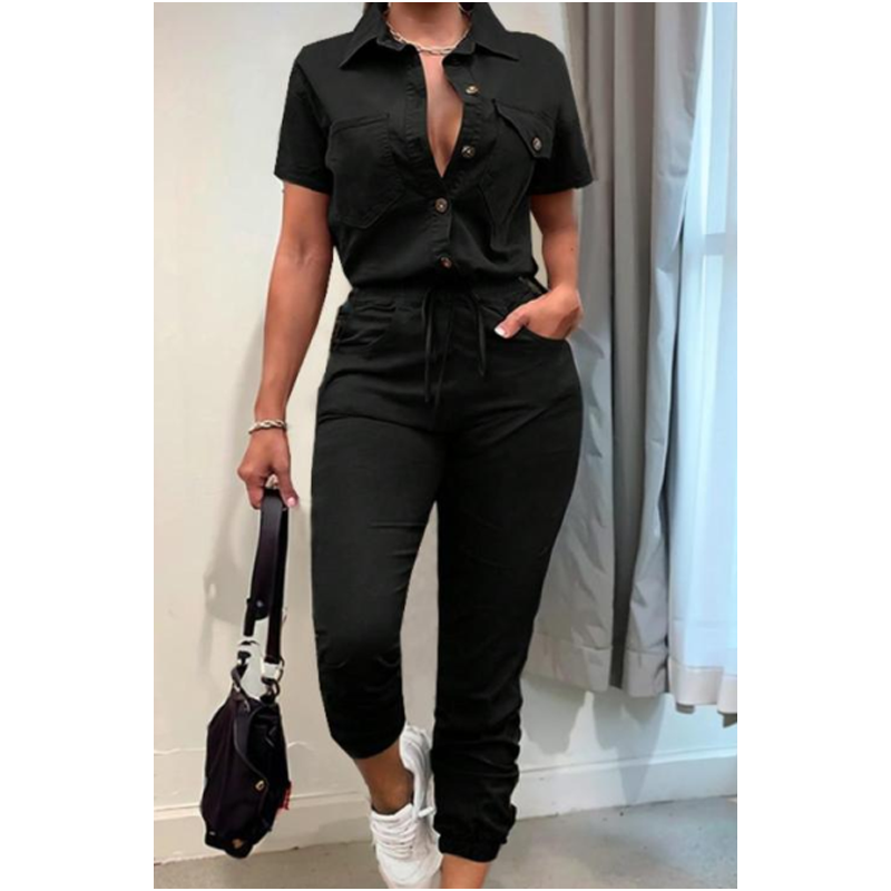 👕✨ 2026 HEISSER VERKAUF – 50% RABATT! Kurzärmeliger Jumpsuit für Damen mit Knopfleiste – Lässig, vielseitig & perfekt für Sommer & Alltag 🌞