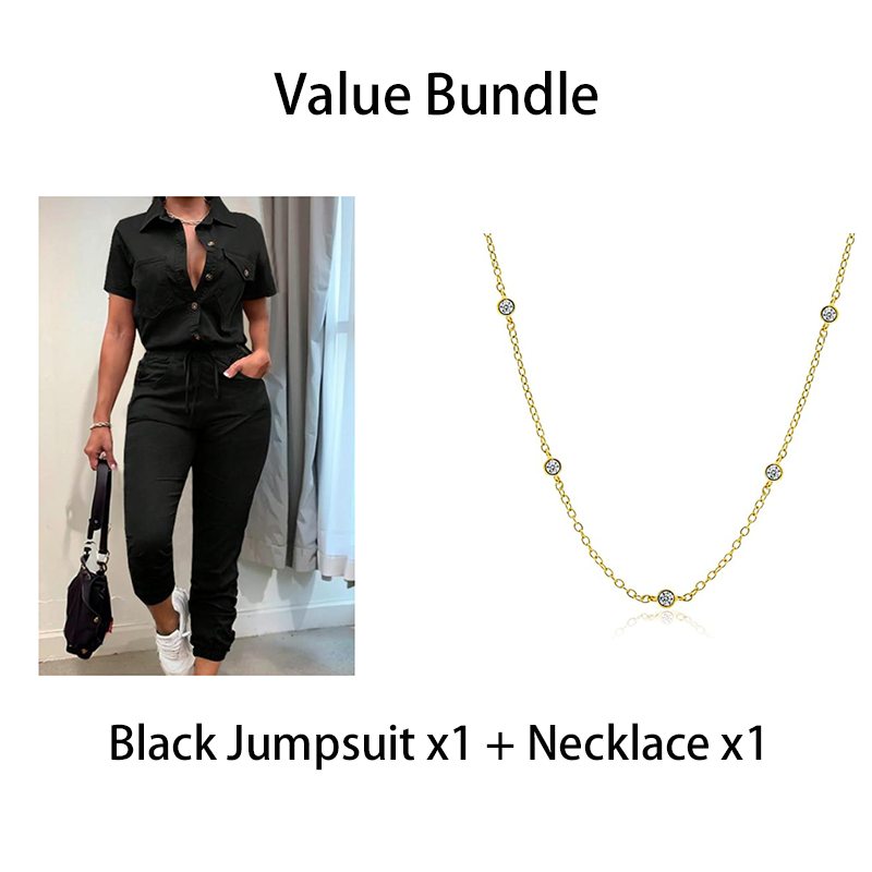 👕✨ 2026 HEISSER VERKAUF – 50% RABATT! Kurzärmeliger Jumpsuit für Damen mit Knopfleiste – Lässig, vielseitig & perfekt für Sommer & Alltag 🌞