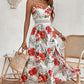 👗🌸 50% RABATT! Fließendes Kleid mit Blumenmuster und hohem Schlitz für Damen mit Spaghettiträgern – Romantisch, lässig & perfekt für den Sommer ✨