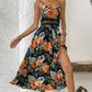 👗🌸 50% RABATT! Fließendes Kleid mit Blumenmuster und hohem Schlitz für Damen mit Spaghettiträgern – Romantisch, lässig & perfekt für den Sommer ✨