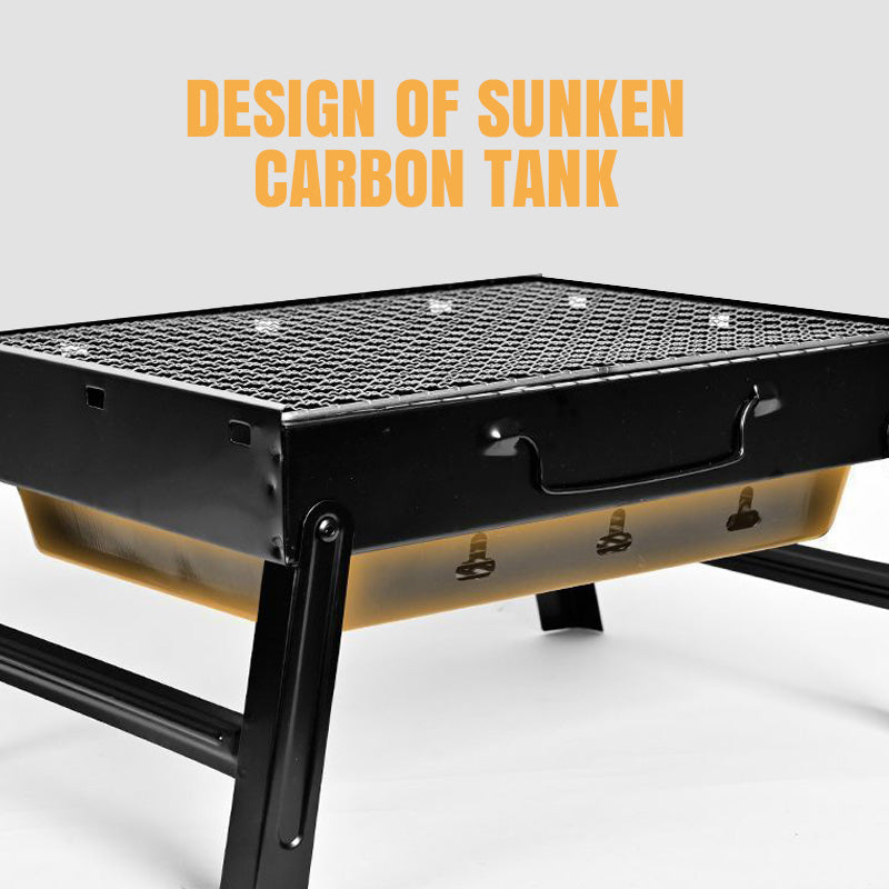 🍖 SPARE 50% 🏕️ Faltbarer tragbarer Grill mit Schublade & Ständer – Kompakt, stabil & perfekt für Camping, Garten & Balkon ✨