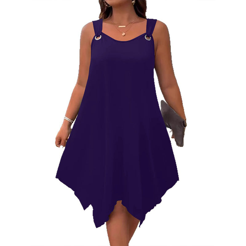👗✨ ÄRMELLOSES DAMENKLEID MIT ASYMMETRISCHEM SAUM – 50% RABATT! Modern, feminin & perfekt für Sommer, Party oder festliche Anlässe 🌸