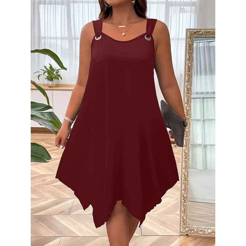 👗✨ ÄRMELLOSES DAMENKLEID MIT ASYMMETRISCHEM SAUM – 50% RABATT! Modern, feminin & perfekt für Sommer, Party oder festliche Anlässe 🌸