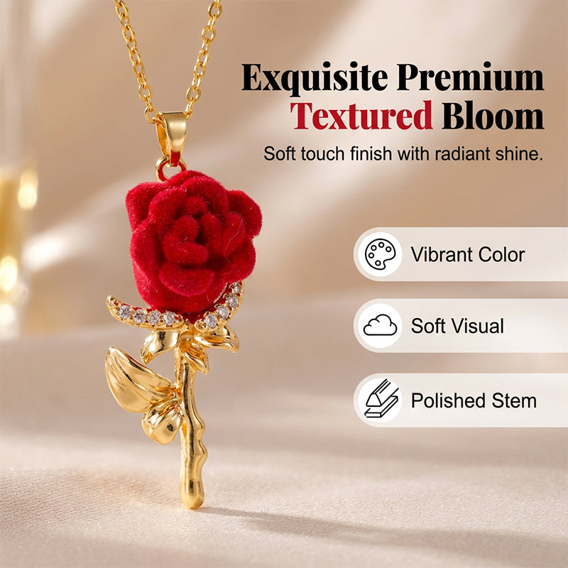 🔥Solange der Vorrat reicht 50 % Rabatt!🎉Elegante Halskette mit Anhänger in Form einer roten Rose