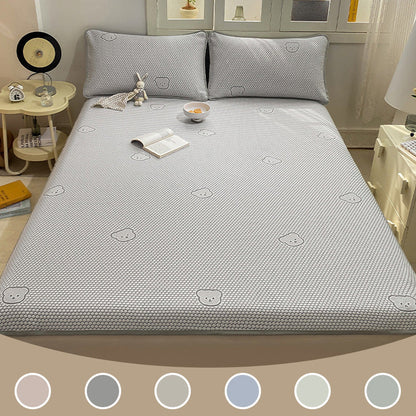 🛏️Cooles, atmungsaktives 3-teiliges Bettwäscheset mit niedlichem Bären-Jacquardmuster