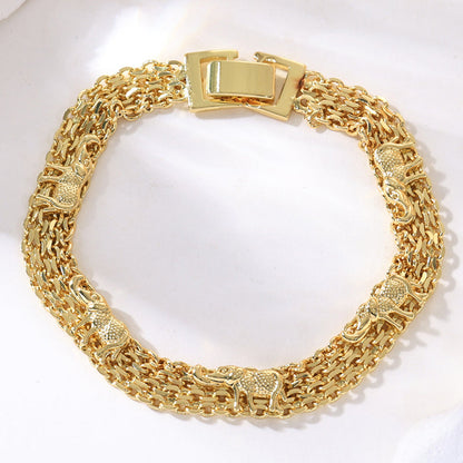 ✨Perfektes Geschenk💕Armband im Bohème-Stil mit Anhängern vom bösen Blick und Elefanten