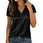 👚 50% RABATT! ✨ Lässige Damenbluse aus Satin mit kurzen Ärmeln – Glänzend, luftig & vielseitig für Büro und Freizeit 🌸