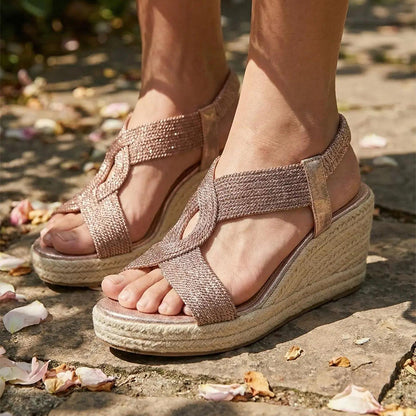 👡 AKTION: 50% AUF BOHO-SANDALEN! 👢 Geflochtene Keilabsatz-Sandalen für Damen – Mit Jute & gepolstertem Fußbett 🌼