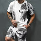 Herren Freizeit-Set – T-Shirt mit Print & Shorts – bequem, atmungsaktiv & vielseitig – ideal für Sommer & Alltag