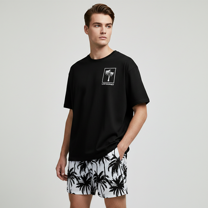 👕🩳 خصم 50%! طقم كاجوال رجالي من قطعتين - تي شيرت وشورت مطبوع - مريح، مسامي ومتعدد الاستخدامات للصيف والارتداء اليومي ☀️