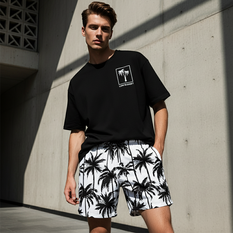 👕🩳 50% RABATT! Herren 2-teiliges Freizeit-Set – Bedrucktes T-Shirt & Shorts – Bequem, atmungsaktiv & vielseitig für Sommer & Alltag ☀️