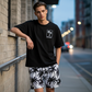 👕🩳 خصم 50%! طقم كاجوال رجالي من قطعتين - تي شيرت وشورت مطبوع - مريح، مسامي ومتعدد الاستخدامات للصيف والارتداء اليومي ☀️