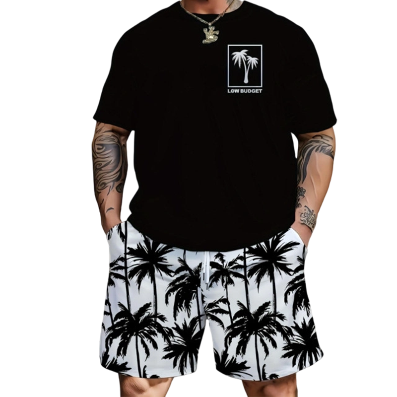 👕🩳 50% RABATT! Herren 2-teiliges Freizeit-Set – Bedrucktes T-Shirt & Shorts – Bequem, atmungsaktiv & vielseitig für Sommer & Alltag ☀️