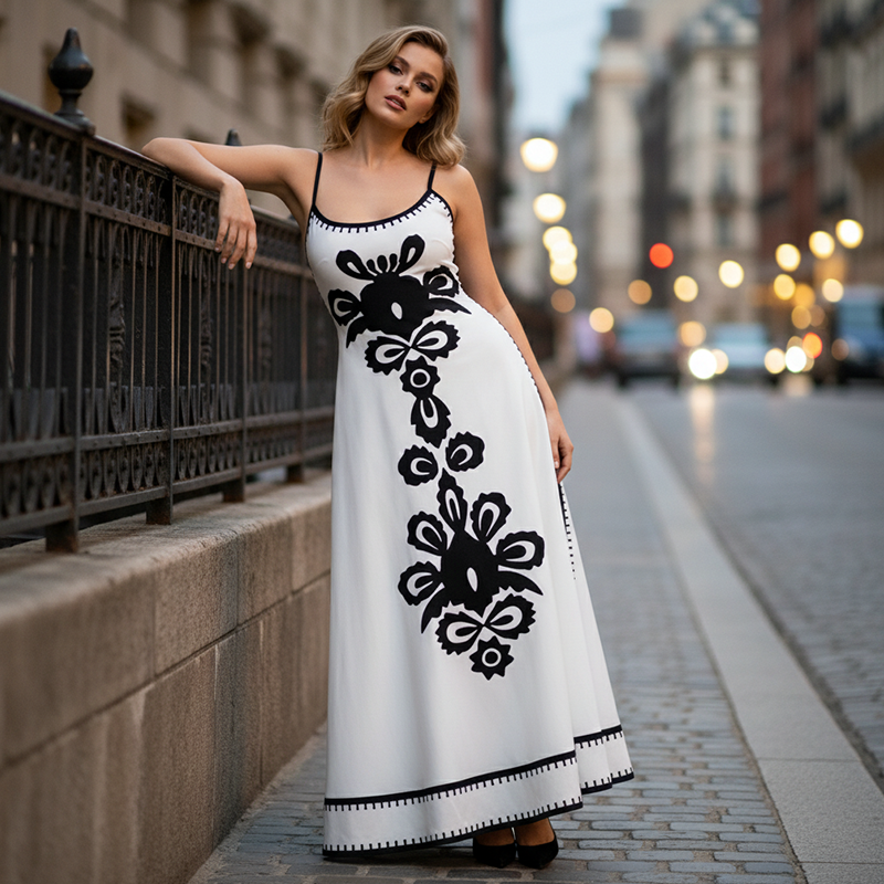 👗🌸 50% RABATT! Maxikleid mit Blumenmuster und Spaghettiträgern – Romantisch, sommerleicht & perfekt für Strand und festliche Anlässe ✨