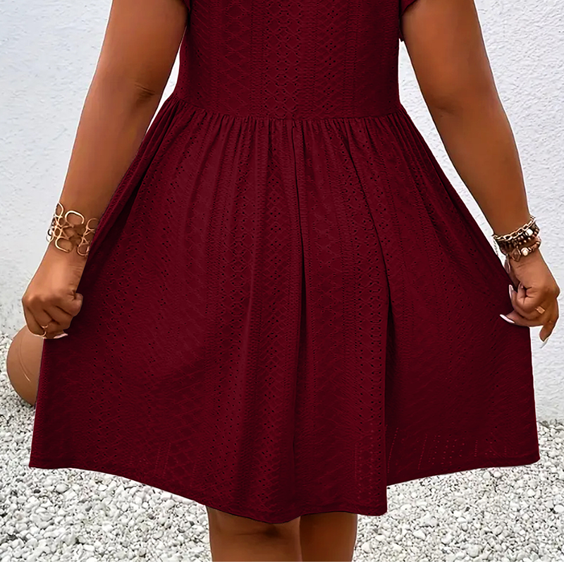 📢📢Limitiertes Angebot – 50 % Rabatt !! ⏰Damenkleid mit V-Ausschnitt und Rüschenbesatz