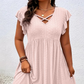 📢📢Limitiertes Angebot – 50 % Rabatt !! ⏰Damenkleid mit V-Ausschnitt und Rüschenbesatz