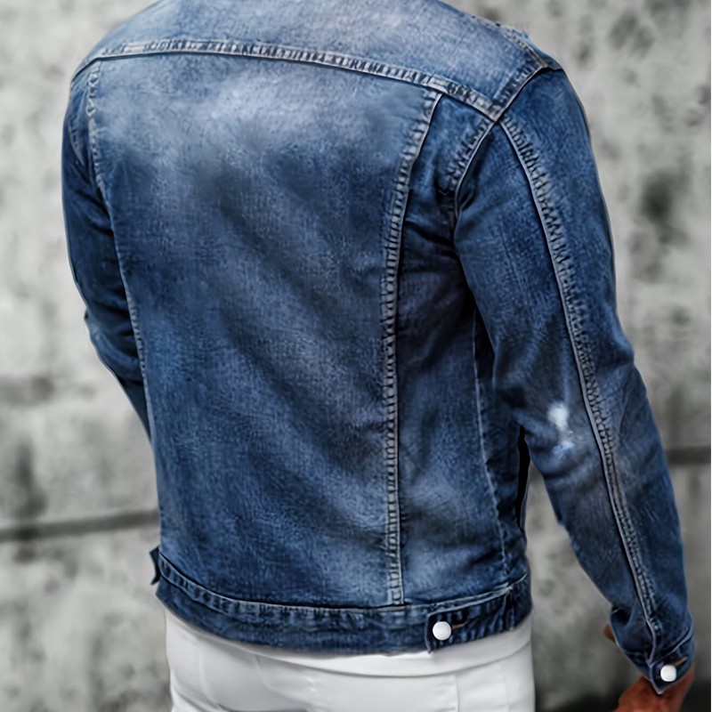 👕🔥 Herren-Freizeit-Denimjacke im Used-Look mit Vintage-Wäsche – 50% RABATT! Lässig, robust & perfekt für Frühling, Herbst oder kühle Sommerabende 🍂