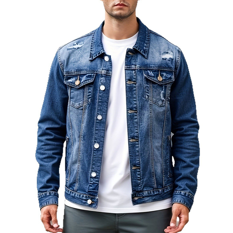 👕🔥 Herren-Freizeit-Denimjacke im Used-Look mit Vintage-Wäsche – 50% RABATT! Lässig, robust & perfekt für Frühling, Herbst oder kühle Sommerabende 🍂