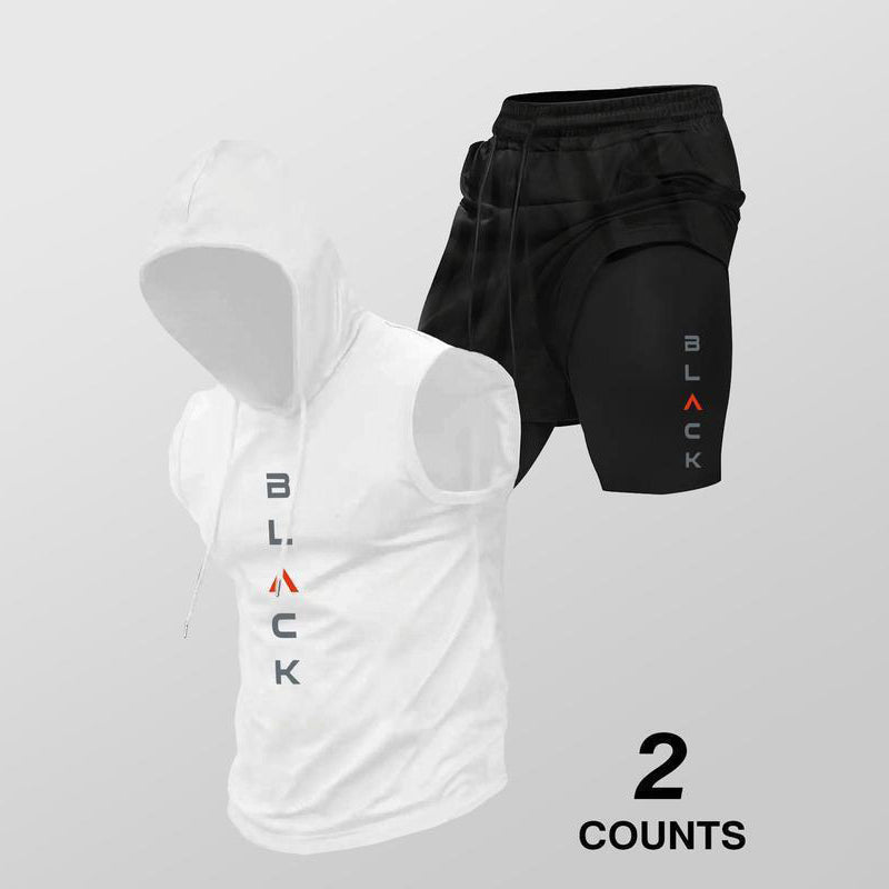 ⌛🏃‍♂️💪 NUR NOCH 1 WOCHE – 50% RABATT! Herren Sport-Set – Ärmelloses Hoodie & Shorts – Atmungsaktiv, schnelltrocknend & bequem ⏰