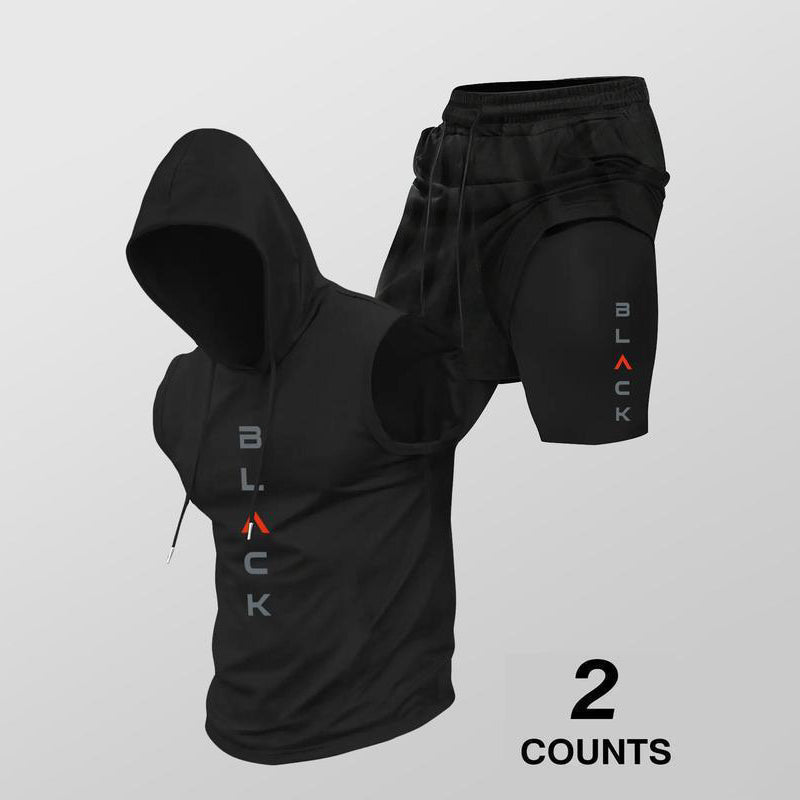 ⌛🏃‍♂️💪 NUR NOCH 1 WOCHE – 50% RABATT! Herren Sport-Set – Ärmelloses Hoodie & Shorts – Atmungsaktiv, schnelltrocknend & bequem ⏰