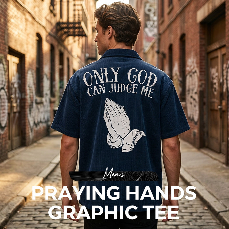 👔🙏 50% RABATT! Herren T-Shirt mit Grafik „Betende Hände“ – Stilvoll, symbolstark & vielseitig kombinierbar