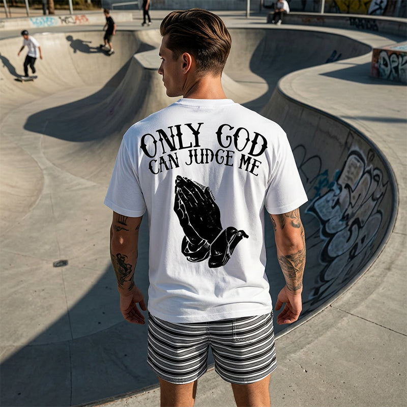 👔🙏 50% RABATT! Herren T-Shirt mit Grafik „Betende Hände“ – Stilvoll, symbolstark & vielseitig kombinierbar